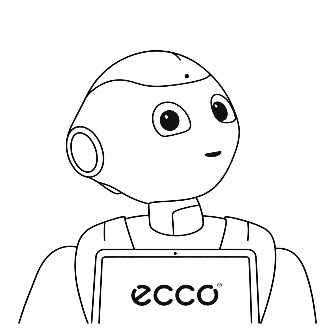 Humanoid robot med ECCO-skærm